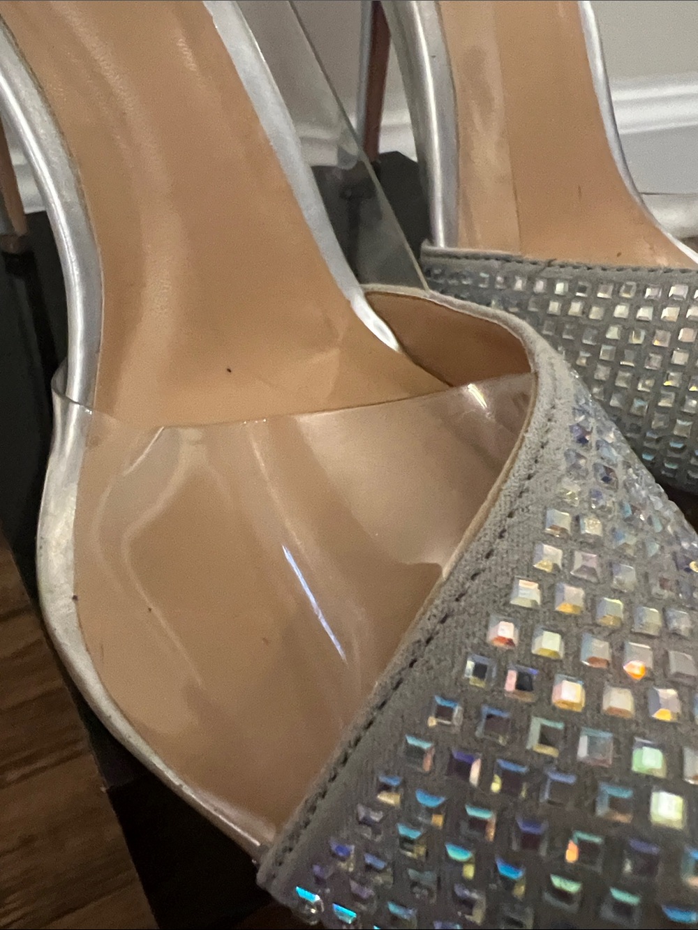 Steve Madden Silver Crystal-Embellished Pointed D'Orsay Stilettos - Picture 5 of 12
